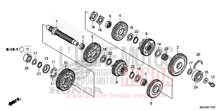 BOITE DE VITESSES (VFR1200XD/XDA/XDL/XDS) (ARBRE INTERMEDIAIRE) von VFR1200X "Crosstourer" DCT CANDY PROMINENCE RED (R342B) von 2016